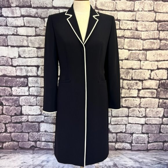 Ann Taylor Jackets & Blazers - Ann Taylor Navy & White Long Sleeve Fully Lined Jacket Size 4